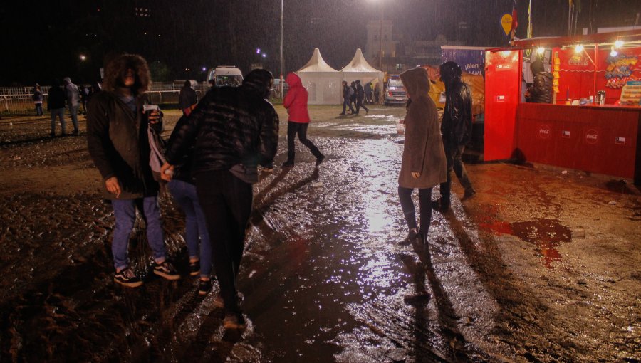 Así se vivió en plena madrugada la lluvia en las fondas del Sporting Club de Viña del Mar