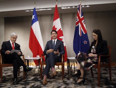 Piñera abordó libre comercio en reunión con líderes de Canadá y Nueva Zelanda