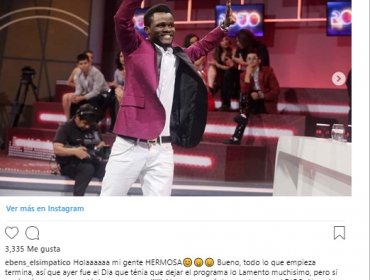 Con cariñoso mensaje en su cuenta de Instagram, Ebens Eliosom le dice adiós a "Rojo"