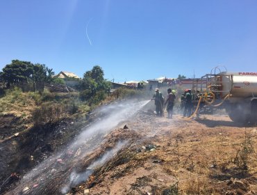 Incendio en Quilpué obligó a restringir transito por el Troncal Sur