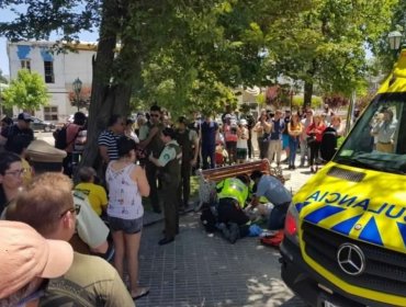 Temor en Quillota: Lo último que se sabe del Caso del "hombre baleado" en plena Plaza de Armas