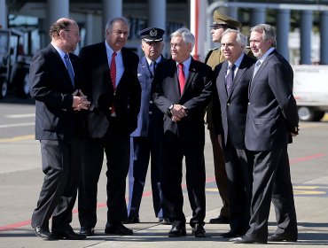 Piñera llega al Aeropuerto de La Araucanía y se traslada de inmediato a Angol