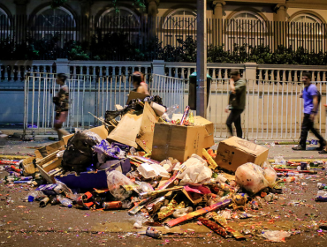 Celebración de año nuevo dejó 40 toneladas de basura en Santiago