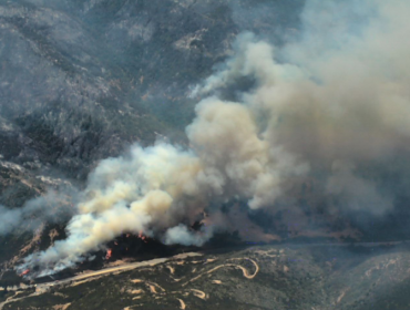 Activo se mantiene incendio forestal en el límite entre Puchuncaví y Nogales