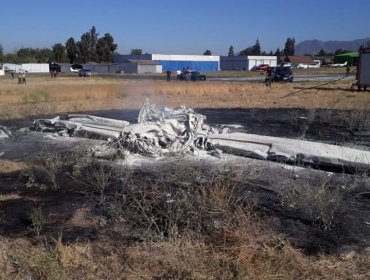 Avioneta se estrelló en el Aeródromo de Tobalaba: ocupantes saltaron, pero están graves