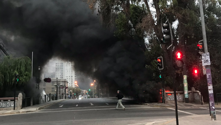 Gran nube de humo negro se levantó por incendio en el lecho del estero de Viña del Mar