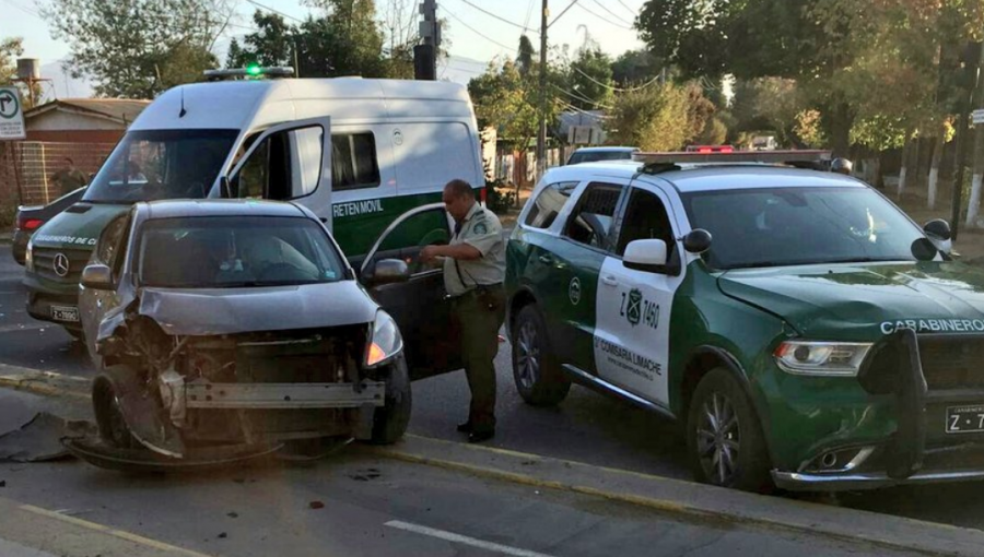 Persecución policial por calles de Limache y Olmué terminó con seis lesionados y cuatro detenidos