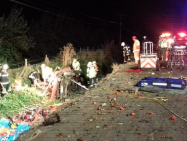 Un muerto y cuatro lesionados dejó accidente de tránsito en la ruta 5 Sur