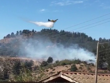 Incendio forestal moviliza a equipos de emergencia al fundo La Mariposa de Placilla