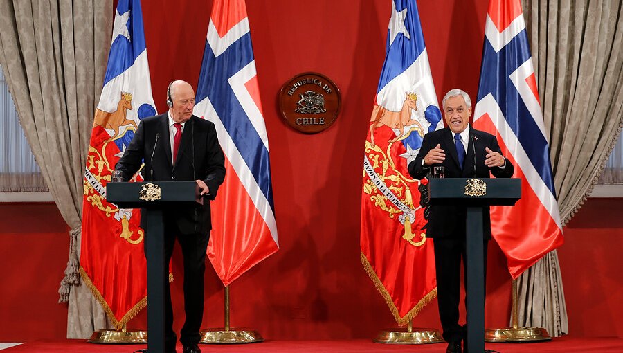 Cambio climático, medio ambiente y energías renovables: Así fue la cita entre el presidente Piñera y el rey Harald V