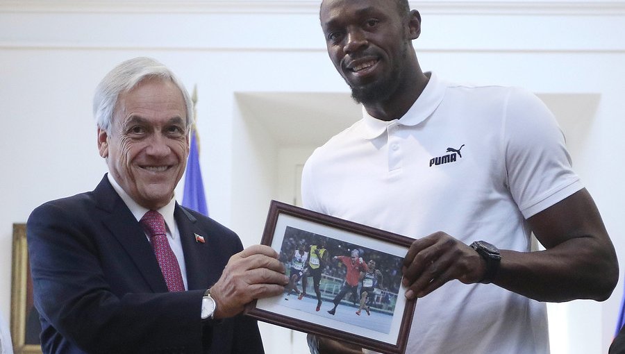 Usain Bolt fue recibido por el Presidente Piñera en el Palacio de La Moneda