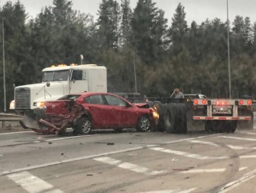 Accidente entre vehículo menor y camión sin carga dejó a una mujer lesionada en la ruta 68