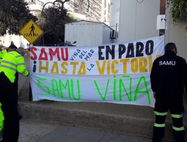 Trabajadores del SAMU de Viña del Mar iniciaron un paro de funciones