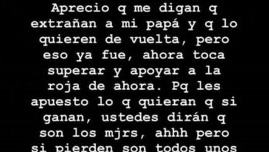 Hija mayor de Claudio Bravo también respaldó a Gabriel Arias en redes sociales