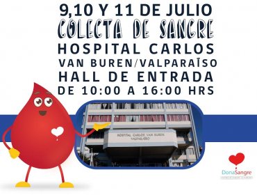 Invitan a participar en colecta de sangre en el hospital Carlos van Buren de Valparaíso