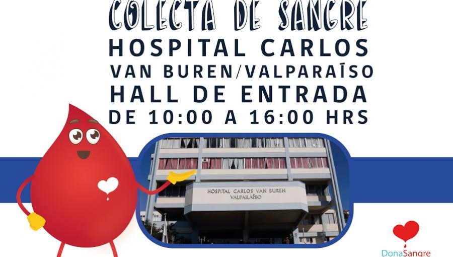 Invitan a participar en colecta de sangre en el hospital Carlos van Buren de Valparaíso