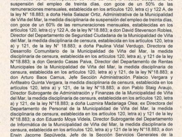 Caso "Horas Extras": Sumario administrativo de Contraloría sanciona a 37 funcionarios claves de municipio de Viña del Mar