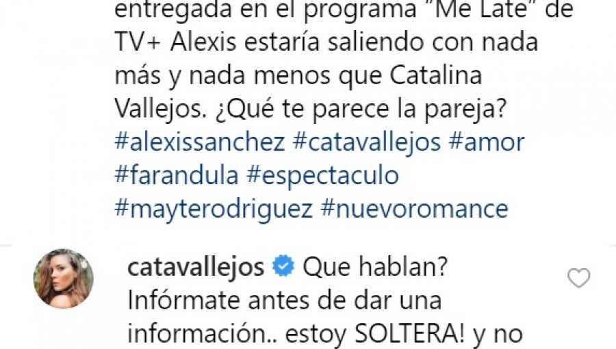 Catalina Vallejos salió al paso de los rumores que la vinculan con Alexis Sánchez