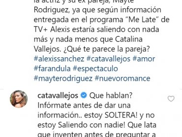 Catalina Vallejos salió al paso de los rumores que la vinculan con Alexis Sánchez