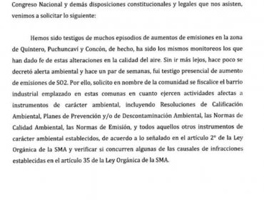 Diputada Carolina Marzán emplaza al presidente Piñera a cumplir su palabra con habitantes de Quintero y Puchuncaví