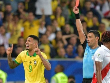 Gabriel Jesús fue suspendido por dos meses tras ser expulsado ante Perú en Copa América