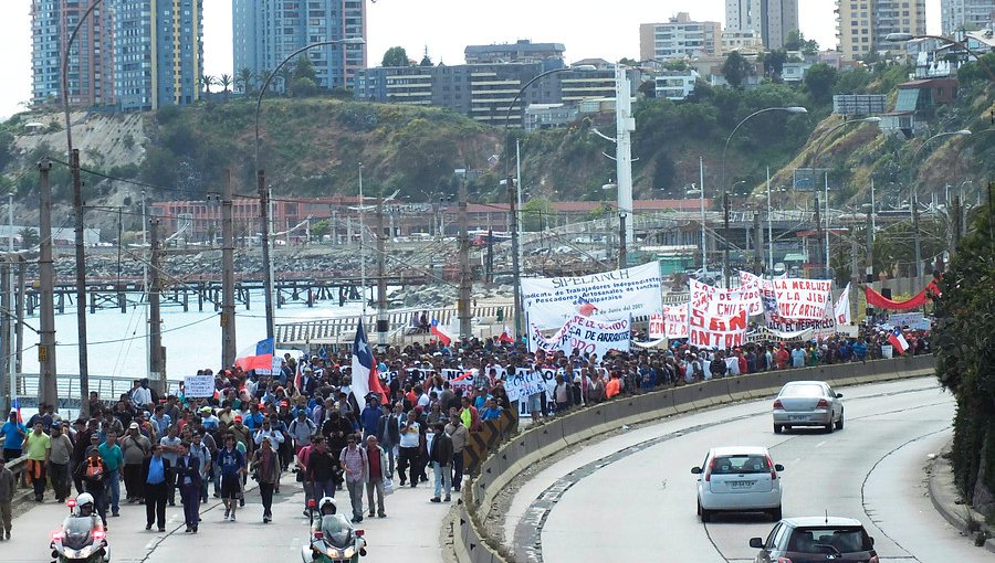 Pescadores anuncian masiva marcha en Valparaíso para impedir que posterguen la Ley de la Jibia