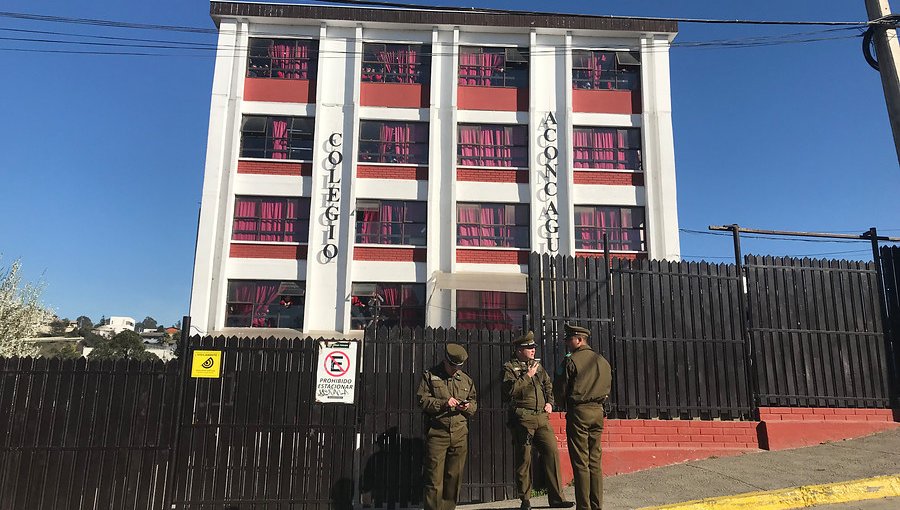 Pese a amenaza de tiroteo, colegio Aconcagua de Quilpué tendrá actividades normales