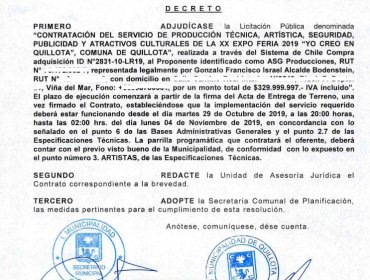 Crisis en producción de Expo Quillota 2019: Fracasa licitación, no hay artistas confirmados y Municipio se queda sin productora para el evento