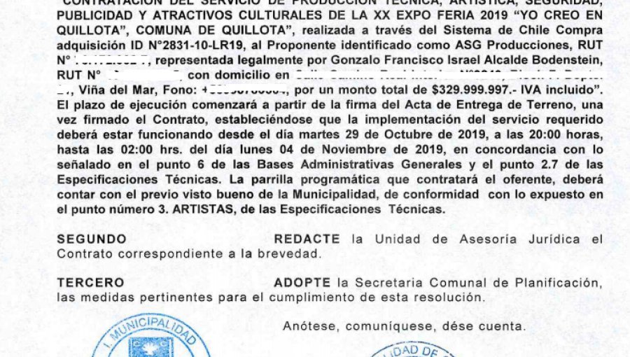 Crisis en producción de Expo Quillota 2019: Fracasa licitación, no hay artistas confirmados y Municipio se queda sin productora para el evento