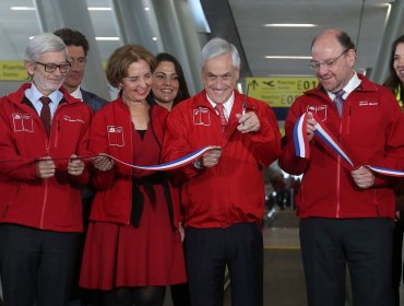 Presidente Piñera inauguró nuevo espigón del aeropuerto de Santiago