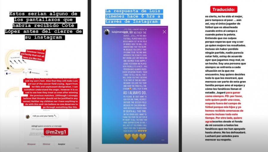 Coté López cerró sus redes sociales tras amenazas de muerte contra su familia