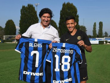 Alexis Sánchez recibió la visita de Iván Zamorano en el entrenamiento del Inter