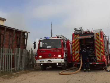 Incendio en la parte alta de Viña del Mar consumió una vivienda de material ligero