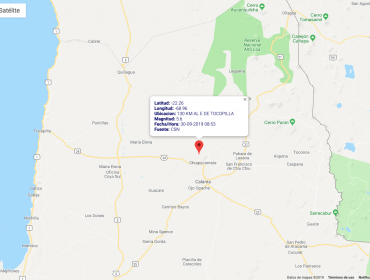 Sismo de mediana intensidad se percibió entre las regiones de Tarapacá y Antofagasta