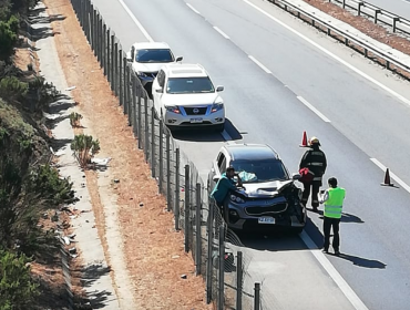 Villa Alemana: Dos lesionados deja colisión por alcance en la autopista Troncal Sur