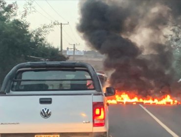 Tránsito vehicular en la ruta Concón - Quintero estuvo suspendido por quema de neumáticos