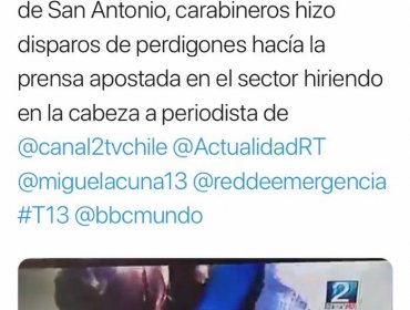 Periodista resulta lesionado en San Antonio tras recibir perdigón en la cabeza