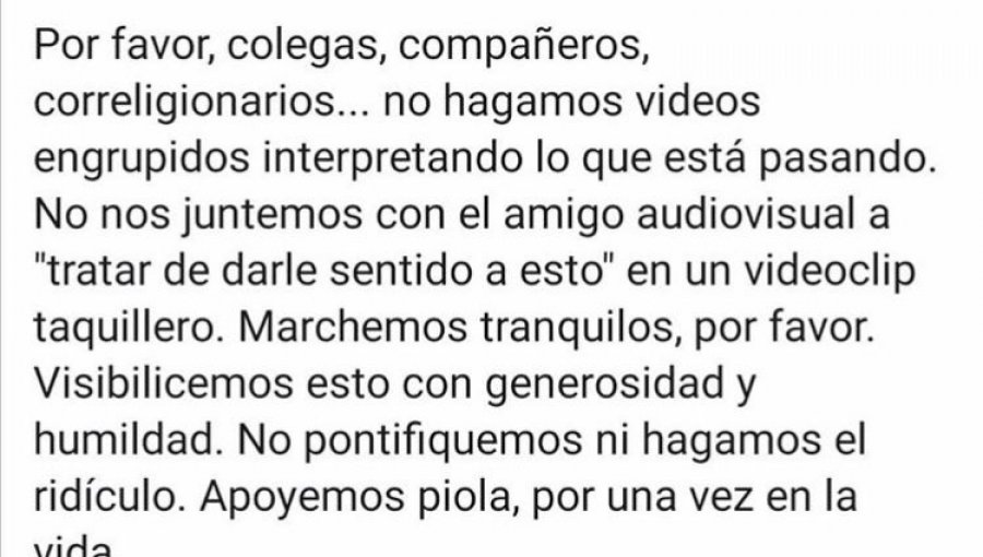 La crítica de Mario Horton a sus colegas: "Apoyemos piola, por una vez en la vida"