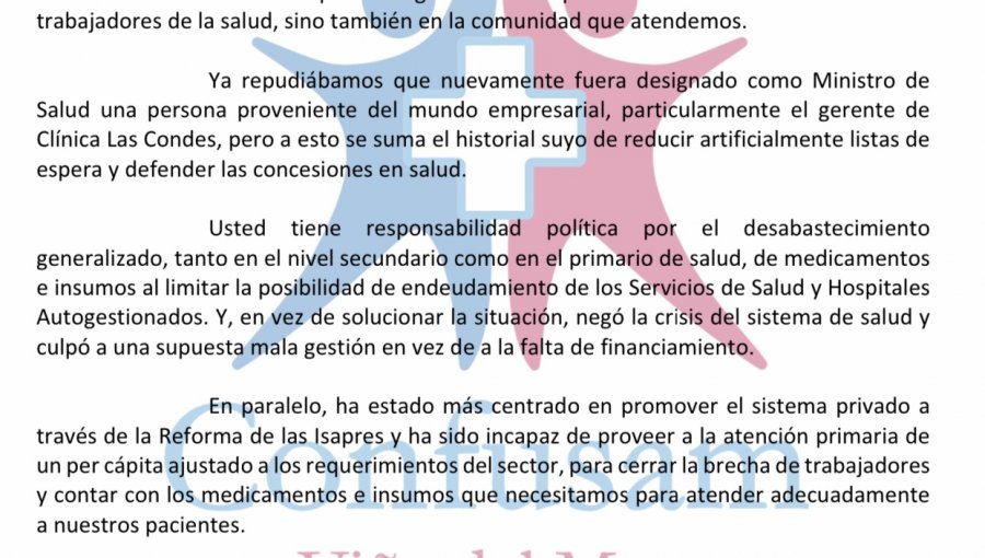 Confusam Viña del Mar exigió la "renuncia inmediata" del ministro Jaime Mañalich