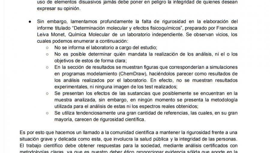 Colegio Chileno de Químicos cuestionó estudio que detectó soda cáustica en agua del "guanaco"