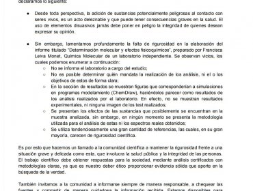 Colegio Chileno de Químicos cuestionó estudio que detectó soda cáustica en agua del "guanaco"