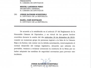 Diputados oficialistas presentan censura contra la mesa de la Cámara por no garantizar la seguridad