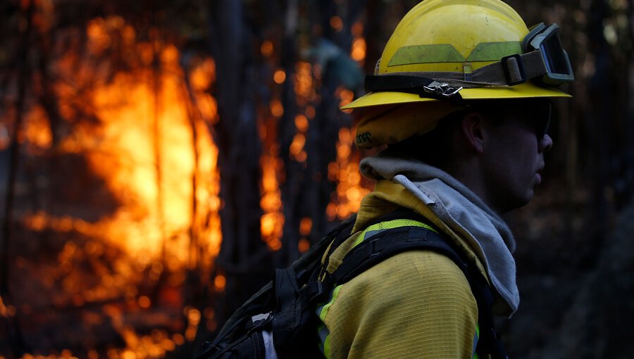 Cinco de los 21 incendios forestales que se registran en Chile se mantienen activos