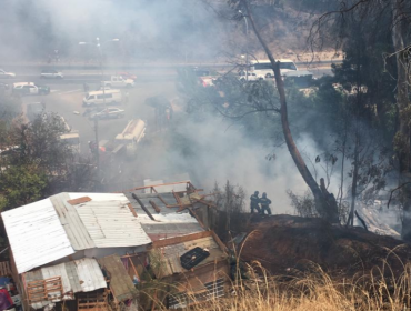 Incendio forestal consume una vivienda en el cerro Rodelillo de Valparaíso: se investiga intencionalidad