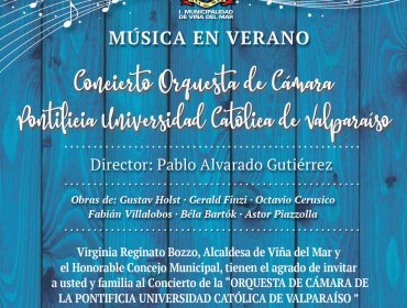 Orquesta de Cámara PUCV se presentará en Viña Del Mar bajo la dirección de Pablo Alvarado