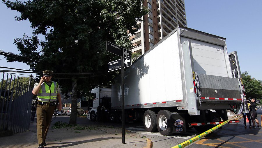 Camión derribó cerca de diez postes dejando sin electricidad a vecinos de Ñuñoa