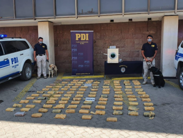 Más de 120 kilos de cocaína base fueron incautados por la PDI en peaje de Llay Llay