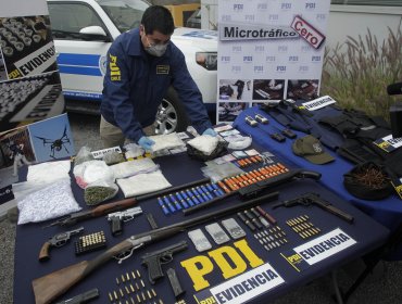 Diez detenidos, armamento y más de 4 kilos de drogas en operativo Viña del Mar