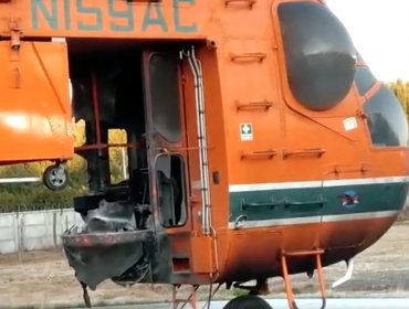 Desconocidos quemaron moderno helicóptero que combate incendios forestales en el Biobío