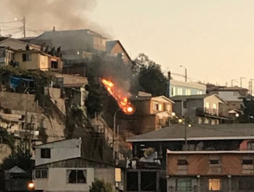 Incendio afectó a vivienda en el sector de Forestal en Viña del Mar